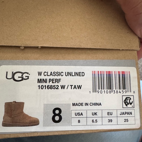 UGG Classic Unlined Mini Perf Boots in Tawny - Picture 1 of 5